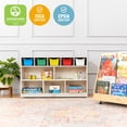 thumbnail image 6 of ECR4Kids 5+5 Cubby and Storage Mobile Cabinet with 5 Scoop Front Bins, Kids Furniture, White Wash, 6 of 9