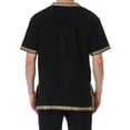 thumbnail image 5 of Camisas de Manga Corta de los Hombres Estilo Étnico Impreso Hendidura Cuello en V, Ligero Top Transpirable para la Primavera Y el Verano, 5 of 5