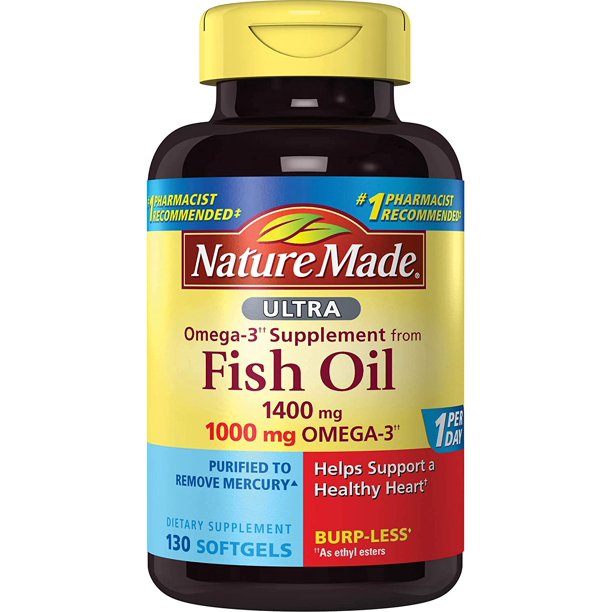 Nature Made Ultra Omega3 Burpless Fish Oil 1400 mg Softgels w. Omega 3