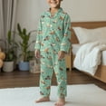 thumbnail image 5 of Yuyamidu Horse Kids Button Down Pajamas Sets for Girls Boys 9-10 Years 2 PCS Casual Long Sleeve Lounge Wear Comfy Sleep Tops & Long Pants, Green, 5 of 7