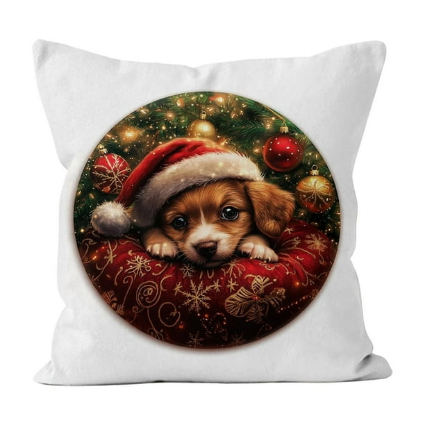 Funda de almohada navideña, decoración navideña, decoración de sofá, almohada de lino, sofá para el hogar, decoración navideña, funda de almohada