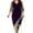 Purple, variant on Sngxgn Women's Long Sleeve Dress with Slit Elegant Long Neck High Waist A-Line Midi Dress(Purple,XXL)