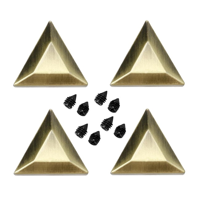 4x botones traseros de tornillo de perno triangular para manualidades de cuero DIY decoración de bolsos 22x13mm - Bronce Zulema Tornillos de remache trasero