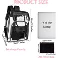 thumbnail image 2 of Clear Backpack Heavy Duty Stadium Approved Large Pvc Backpack For School, Security, Work, Travel (black), 2 of 4