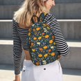 thumbnail image 6 of Honeii Pumpkin Print Canvas College Laptop Backpack, Durable Rucksack Travel Notebook Bag School Backpack Book Bag for Men Women-Medium, 6 of 7
