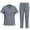 Gray#women scrub sets, variant on Women Quick Dry Nurse Uniforms Sets V-Neck Top Elastic Drawstring Straight Leg Pants Medical Uniforms Set with Pockets Black,S