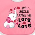 thumbnail image 4 of Inktastic My Uncle Loves Me Lots and Lots Cute Elephant Boys or Girls Baby Bib, 4 of 4