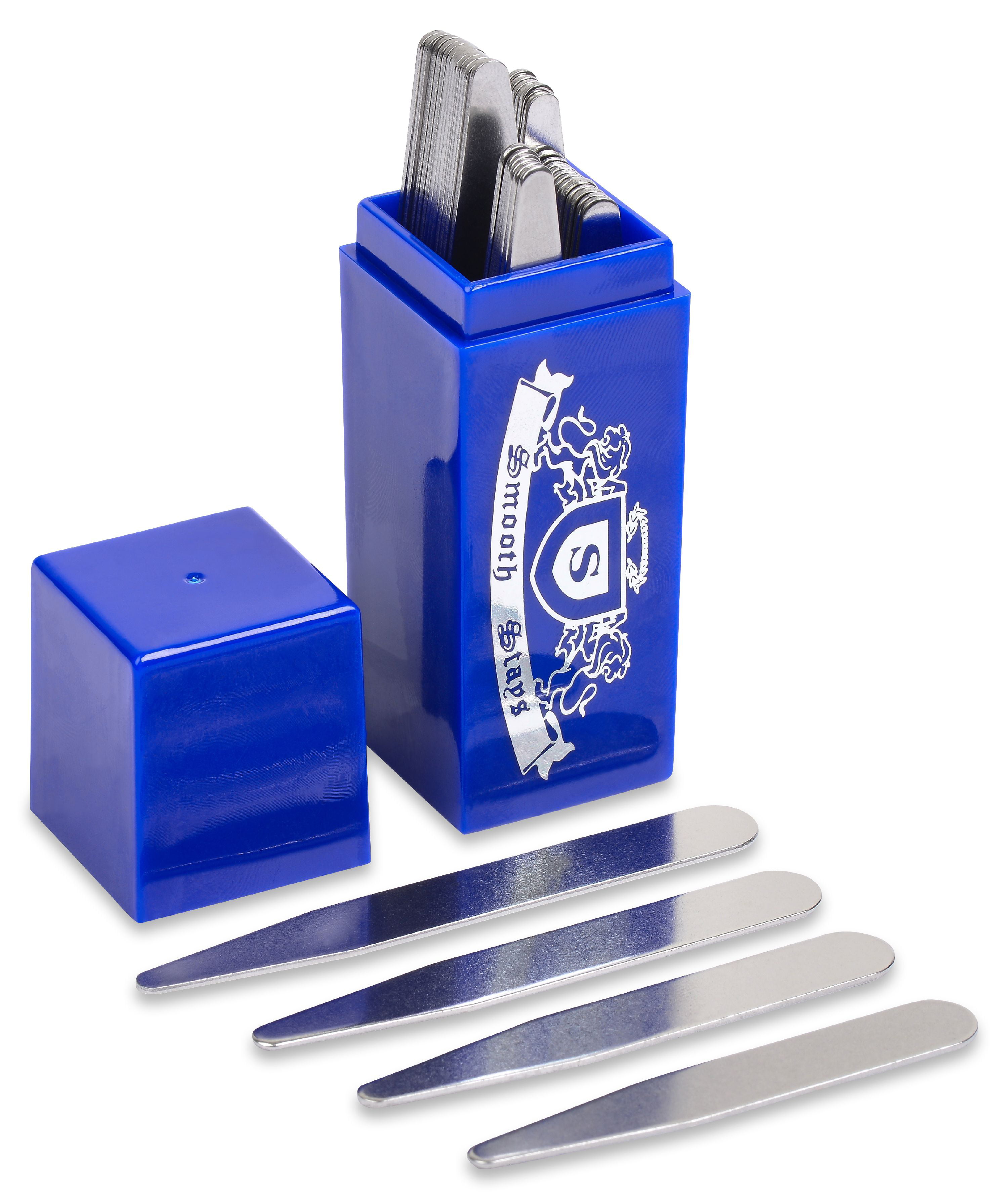 4 Sizes 36 Metal Collar Stays in a Beautiful Sapphire Box 