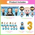 thumbnail image 2 of Boss Baby White Boy Party Supplies Decor 3rd Kit Balloons Birthday Cake Topper Banner Backdrop Decorations, 2 of 6
