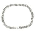 thumbnail image 2 of Collar de 19,7 pulgadas con rombos y diamantes de imitación, cadena de doble capa genial para hombres y mujeres, plata, 2 of 15