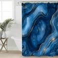 thumbnail image 2 of Navy Blue Marble Shower Curtains for Bathroom Waterproof Fabric Bath Curtains Decor Bath Tub Curtain Contemporary Abstract Ink Painting Decorative Shower Curtain Sets with 12 Hooks, 72x72 Inch, 2 of 6