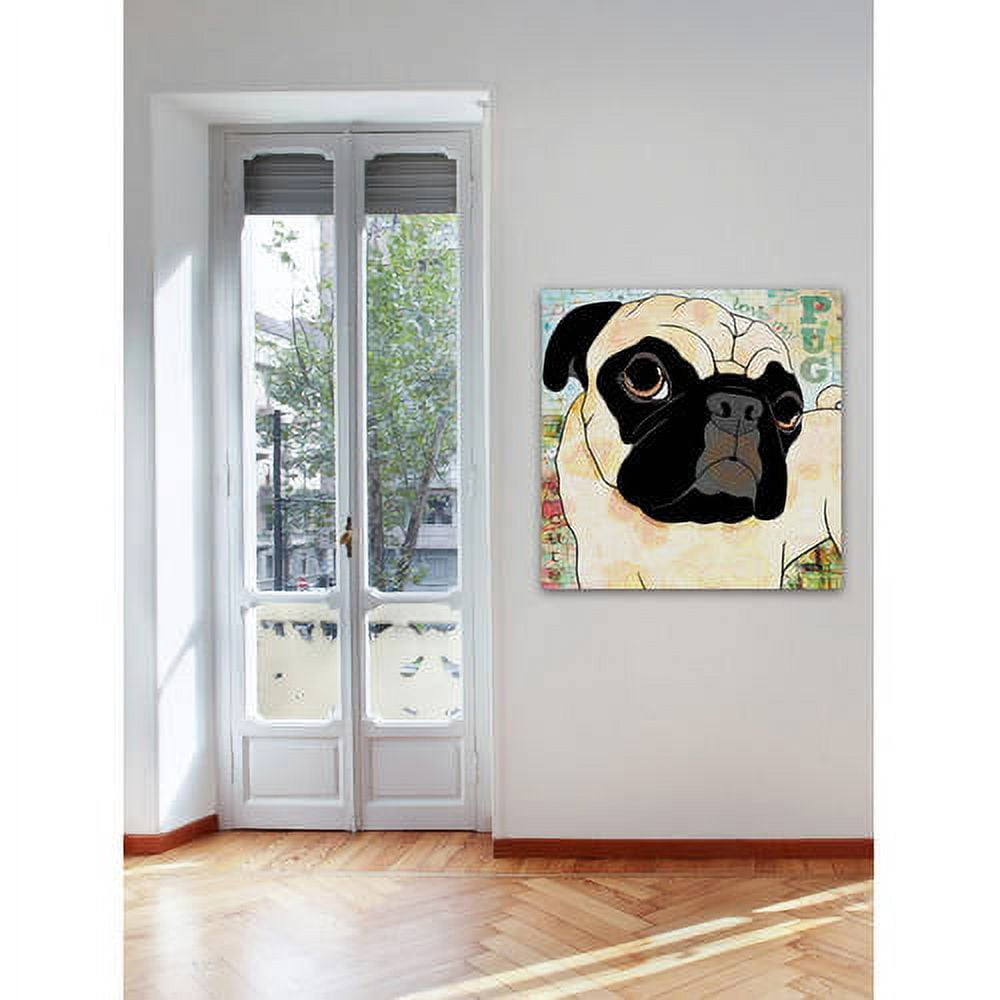 Marmont Hill "Pug Mug II" by Stephanie Gerace Painting Print on Wrapped Canvas