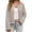 Brown, variant on Button Down Long Sleeve Lightweight Crewneck Casual Knit Striped Cardigan