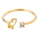 thumbnail image 1 of Oro Rhinestone 26 Anillo Inicial Joyería Letra Inicial Anillo Abierto con Rhinestone Anillo para Mujeres, 1 of 3