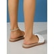 thumbnail image 3 of Women Ruched Design Single Band Slides, Vacation White Slides, 3 of 5