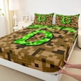 thumbnail image 3 of Manfei Personalized Initial D 4 Pieces Queen Sheet Sets for Children Kids Teens,Building Blocks Ultra Soft Flat Sheet,Construction Game Queen Fitted Sheet,Super Cozy Room Decor, 3 of 7