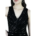 thumbnail image 6 of Artyska Women's Short Sleeveless Sequin V-Neck Party Bodycon Mini Fit Homecoming Dress, 6 of 7