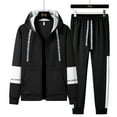thumbnail image 4 of Letdown Men's Casual Athletic Tracksuit 2 Piece Outfits Full Zip Athletic Jogging Suit Sets Sport Sweat Suit Sports Outfits Sets (Black, S), 4 of 5