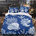 thumbnail image 3 of Home Bedding Set Fish Shell Comforter Cover Set Teen Adult Creative Seafloor Bedspreads,California King (98"x104"), 3 of 5