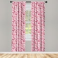 thumbnail image 3 of Ambesonne Love Curtains, Pinkish Curls Soft Hearts, Pair of 28"x84", Multicolor, 3 of 5