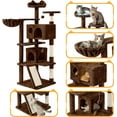 thumbnail image 3 of ZYPPP 57in Height Cat Tree Condo Multi-Level Kitten Tower Cat House Furniture Brown, 3 of 10