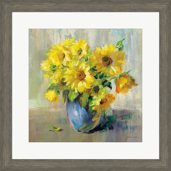 Great Art Now Sunflower Still Life II by Danhui Nai, Framed Wall Art, 23.5W x 23.5H