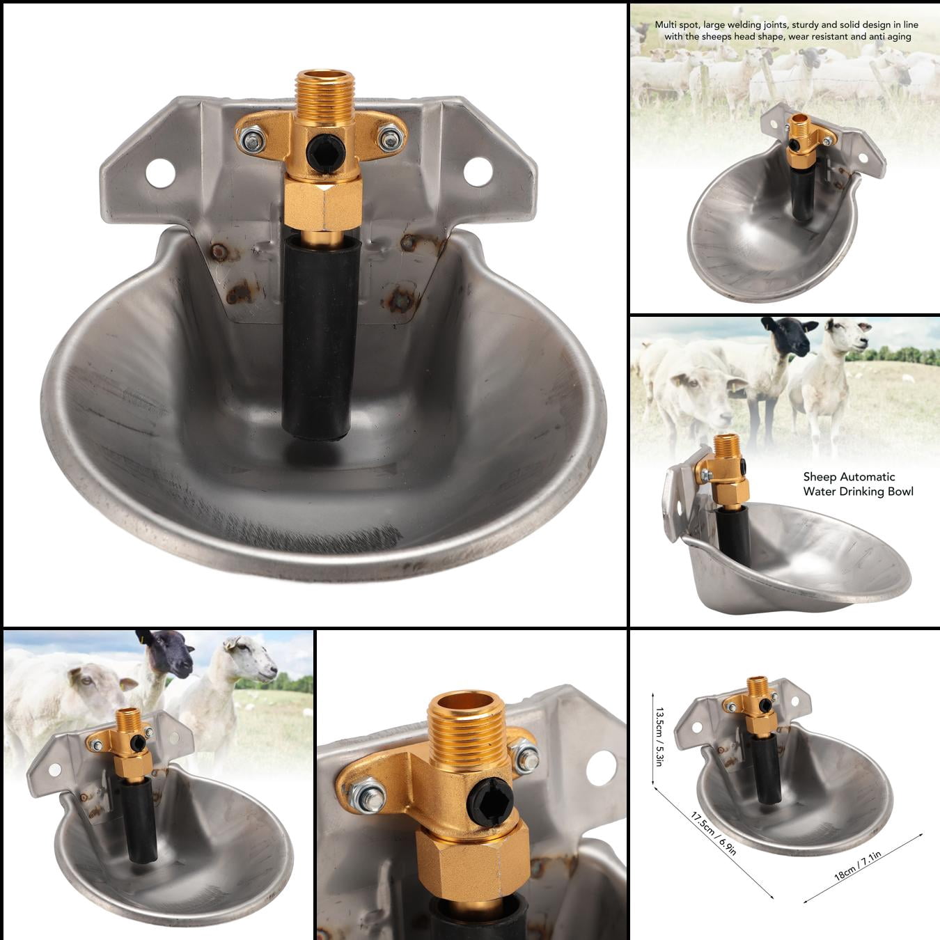 Stainless Steel Livestock Water Bowl, Touch Activated, Durable  Water Saving For Sheep  Goats