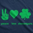 thumbnail image 2 of Mens Peace Love Shenanigans T Shirt Funny Novelty Saint Patricks Day Tee Graphic Tees, 2 of 7