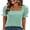 Green, variant on Womens Tops Summer Sweaters Dressy Casual Work Blouses Square Neck Ruffle Short Sleeve Tee Shirts 2026 Fashion Tunic Black Medium