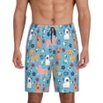 thumbnail image 1 of Balery Cute Dog Pantalones cortos de pijama de punto de algodón para hombre con cinturilla y bolsillos-4X-Large, 1 of 6