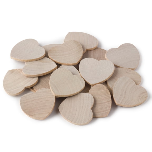 6 Packs: 21 ct. (126 total) 1.5" Birchwood Hearts by Make Market