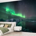 thumbnail image 2 of Peel and Stick Wallpaper Incredible Borealis activity above coast Iceland Modern Art Wall Mural Decor Self Adhesive and Removable 69in x 98in, 2 of 8