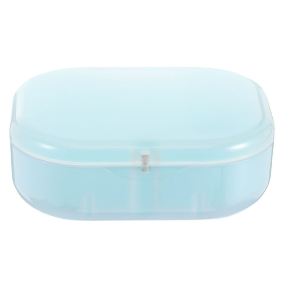LULULION Denture Case Made of PCTG and Silicone for Storing Green Color Lightweight Portable Oral Care