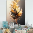 thumbnail image 2 of Designart Gold Abstract Leaves II Canvas Wall Art, 2 of 5