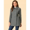 thumbnail image 2 of Abrigo Largo De Invierno Con Cuello Peter Pan Y Doble Botonadura Para Mujer Gris oscuro XS, 2 of 7
