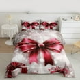 thumbnail image 2 of Homewish Teens Christmas Bowtie 3 Pieces Queen Comforter Set,Happy Xmas Ultra Soft Bedding Sets,Kawaii Bow Bedding Comforter Set,Lightweight Room Decor,Reversible, 2 of 8