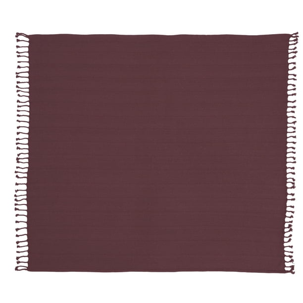 Nourison Throw Burgundy Decorative Throw Blanket , 50X60
