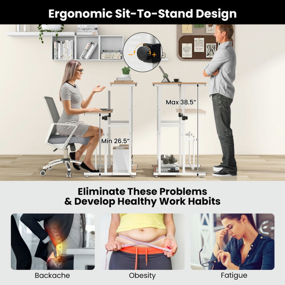 Kadyn Standing Desk for Small Space Sit Stand Desk with Height Adjustable Desktop