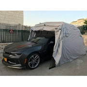 Ikuby All Weather Proof Carport, Car Shelter, Car Canopy, Car Garage, Car shed, Car House, Car Park, Foldable, Retractable, Lockable, Durable Shelter