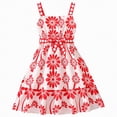 thumbnail image 1 of NIEWTR Robe d'Été Sans Manches pour Petites Filles, Imprimé Vichy Décontracté, Tenue Douce (Rouge, 11-12 Ans), 1 of 9