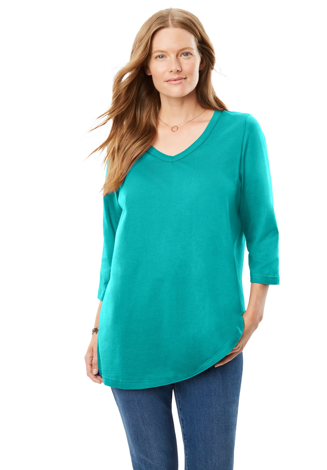 Woman Within - Woman Within Women's Plus Size Perfect Three-Quarter 