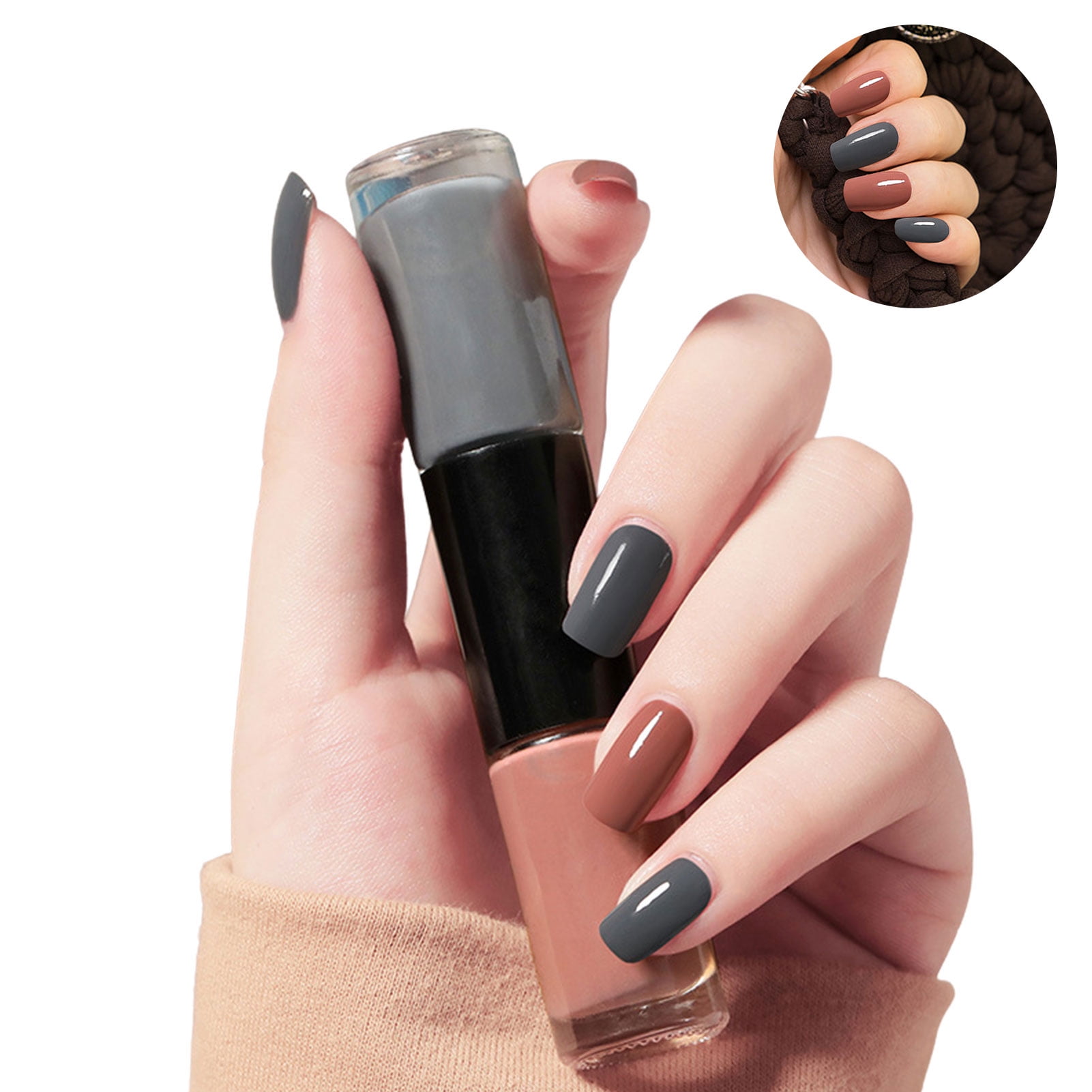 Nail Polish | Two-color No-bake Nail Polish | Multi-color All Seasons Holiday Gel Polish, Long-lasting Quick-drying Transparent Whitening Nail Polish Nail Polish | Two-color No-bake Nail Polish | Multi-color All Seasons Holiday Gel Polish, Long-lasting Quick-drying Transparent Whitening Nail Polish