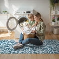 thumbnail image 4 of Lahome Decor 2'x6' Vintage Kitchen Rug, Washable Hallway Runner Rug, Indoor Soft Distressed Floral Runner Rug Non-Slip Backing for Entryway Farmhouse Bedroom Kids Playroom,Light Blue, 4 of 8