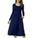 thumbnail image 1 of Vestido Plisado De Manga Larga,Vestido De Manga Larga Redondo Mujer Elegante Vestido De Manga Larga Vestido Ajustado De Manga Larga Multifuncional, 1 of 5