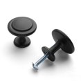 thumbnail image 4 of KOOFIZO Pomo redondo escalonado para gabinete – Tirador negro (diámetro 31 mm/1,2 pulgadas), paquete de 10 para puerta de armario de cocina, dormitorio, aparador, cajón, baño, armario, 4 of 5