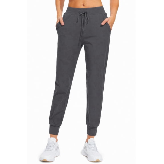 MASKERT Women's Joggers Pants-Athletic Running with Pockets Tapered Casual Workout Pants Dark Gray (Size XS-XXXL)
