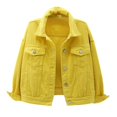 thumbnail image 2 of Women Spring And Autumn Coats Warm Solid Long Sleeve Denim Jacket Outerwear_Special Gift, 2 of 5