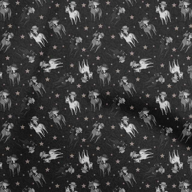 oneOone Silk Tabby Gray Fabric Cowboy Sewing Craft Projects Fabric Prints By Yard 42 Inch Wide-aE