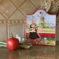thumbnail image 2 of "DUTC Tulip Girl Porcelain Multicolor Cheeseboard w/ Cork Backing ", 2 of 4