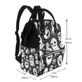 thumbnail image 2 of Fotbe Black White Spooky Ghosts Mochila Maternidad - Lona de Sarga Impermeable, Mochila de Pañales de Gran Capacidad con Múltiples Bolsillos y Correas Ajustables, 2 of 6